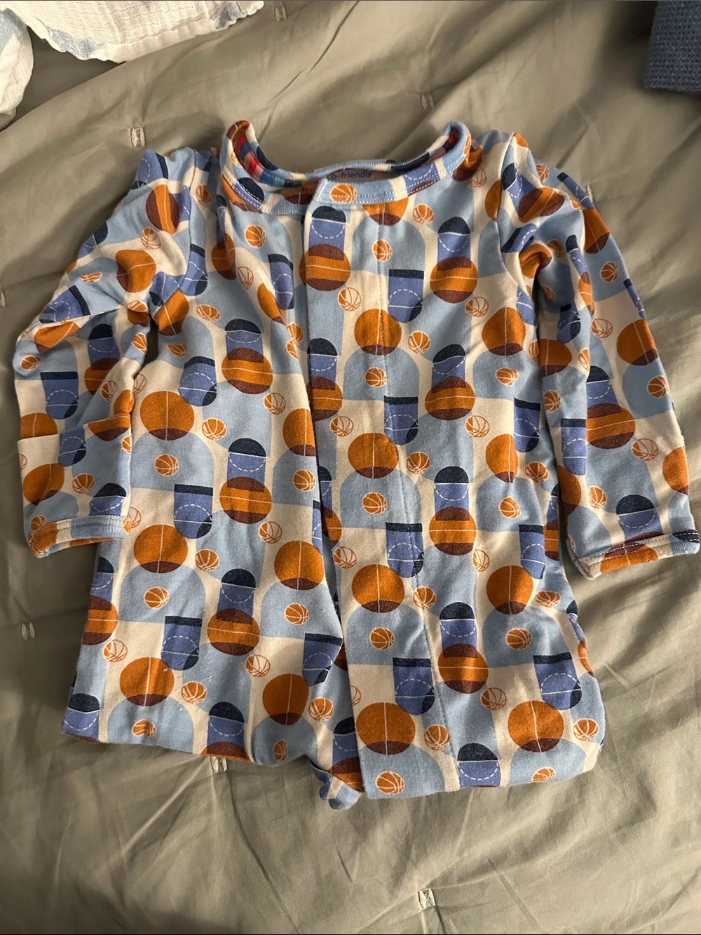 Magnetic Me basketball print footie 0-3 months